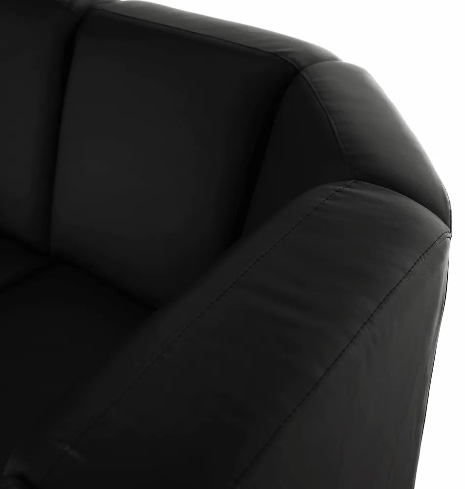 Colţar în formă de U, piele ecologică neagră, model stânga, BITER U