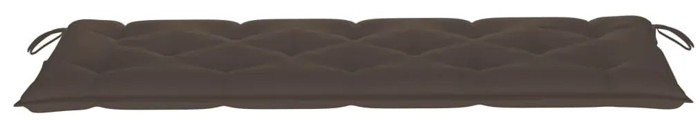 Banca de gradina, cu perna gri taupe, 150 cm, lemn masiv de tec Gri taupe, 150 cm, 1