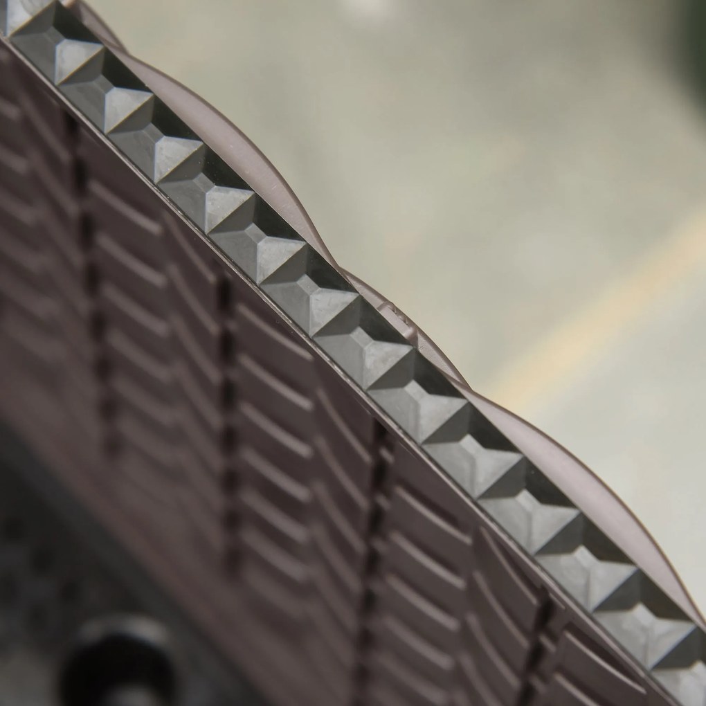 Outsunny Pat de flori 4 niveluri, cu găuri de scurgere, design ratan, DIY, maro, 40x40x44 cm | Aosom Romania