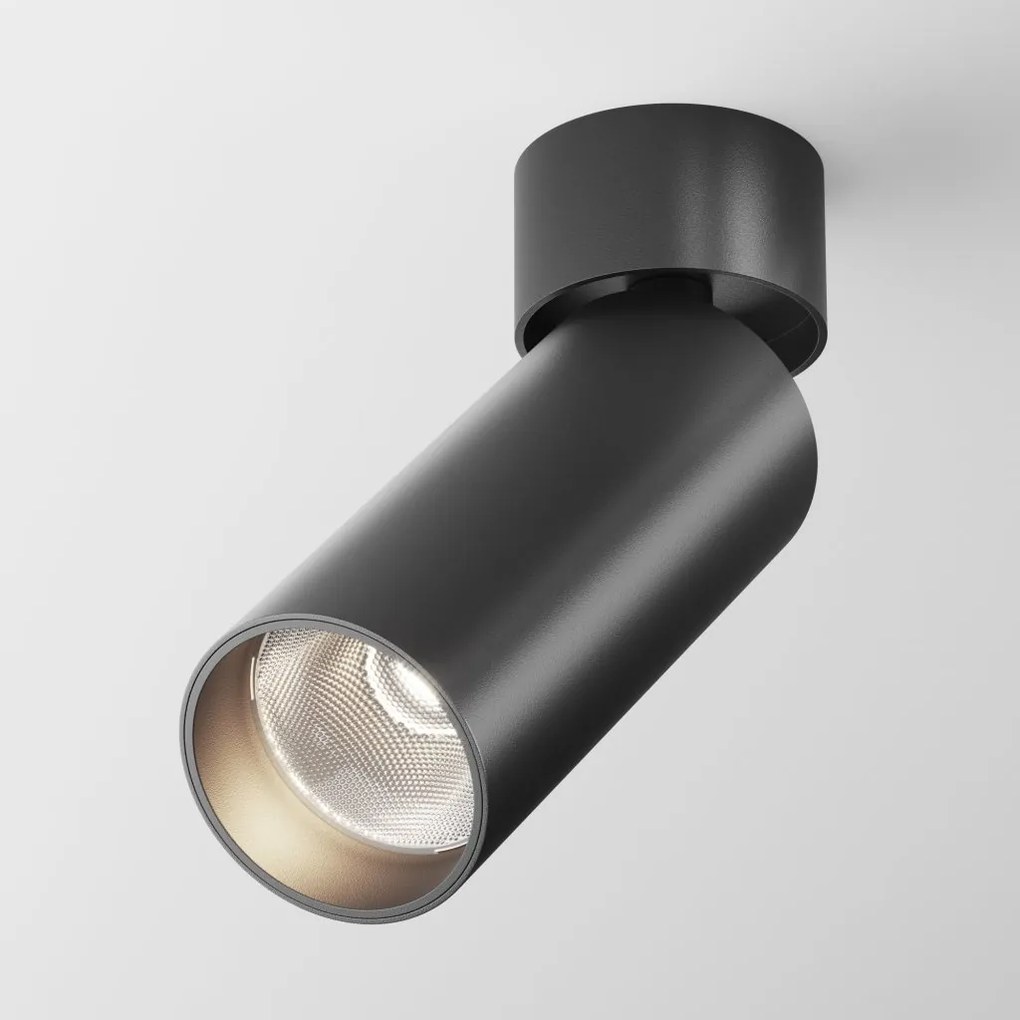 Spot LED aplicat directionabil design tehnic  Focus negru, 4000K