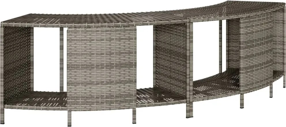 vidaXL Rafturi de depozitare pentru spa, 2 buc., gri, poliratan