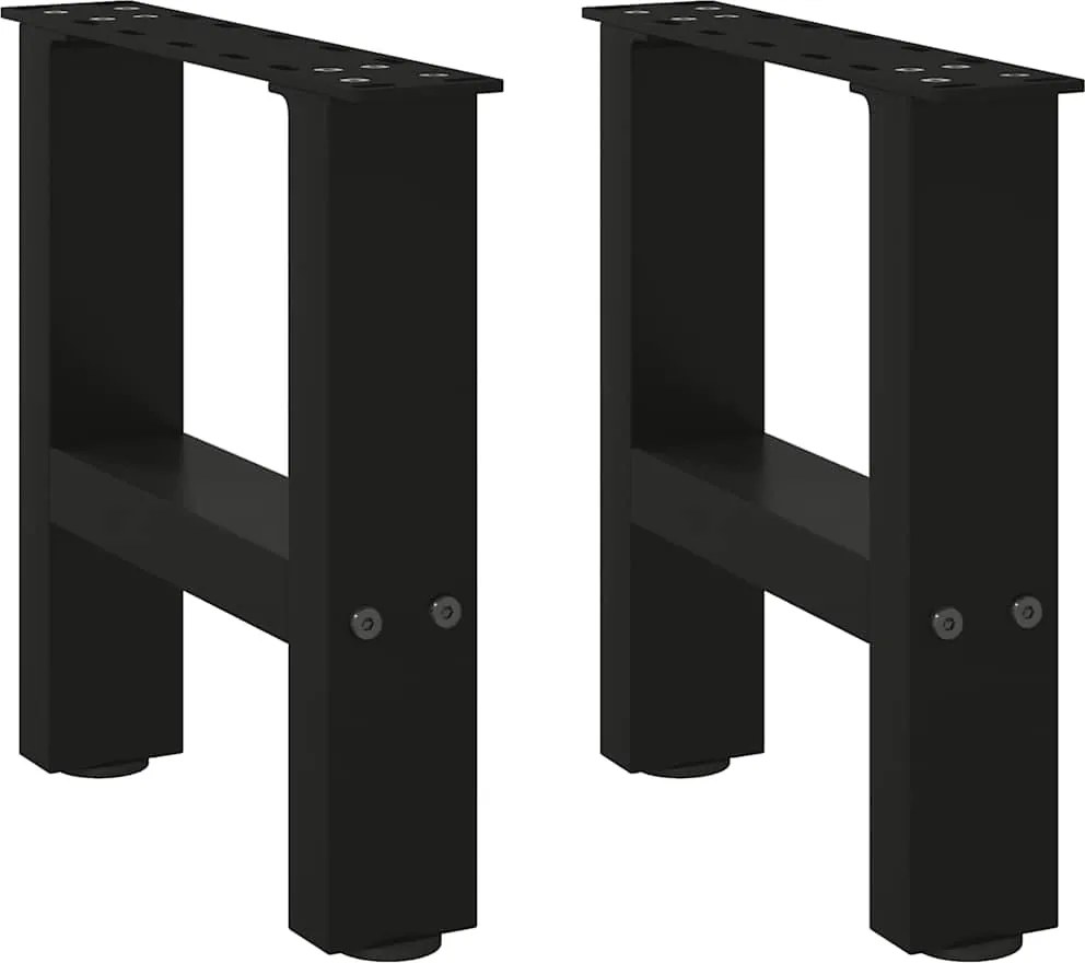 vidaXL Picioare pentru măsuță de cafea, negru, 2 buc., 40x(30-31) cm, oțel