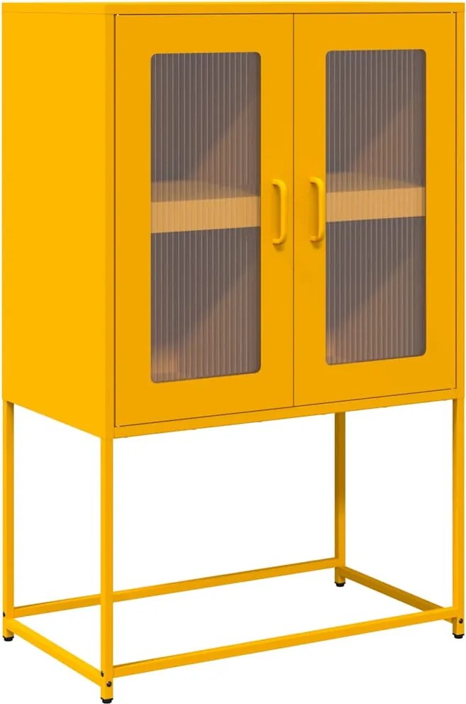 vidaXL Dulap înalt, galben muștar, 68x39x107 cm, oțel