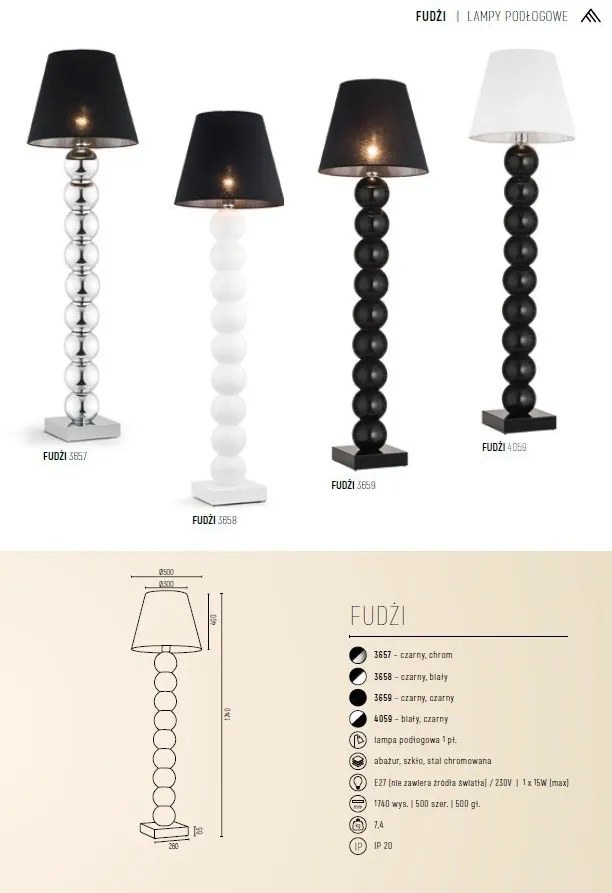 Lampadar, lampa de podea design modern FUDZI alb