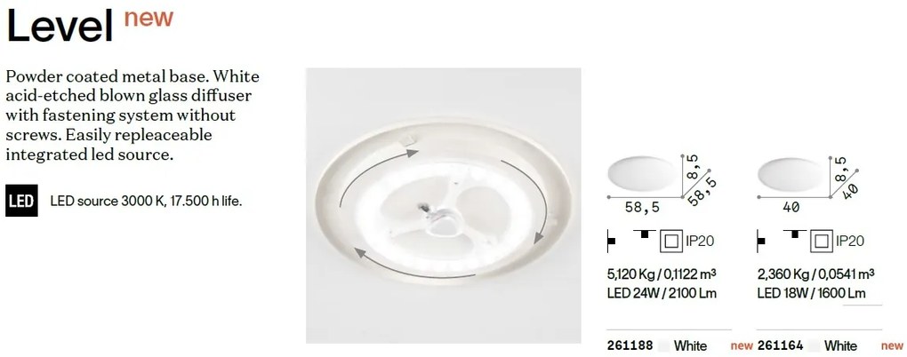 Plafoniera LED moderna LEVEL PL D40