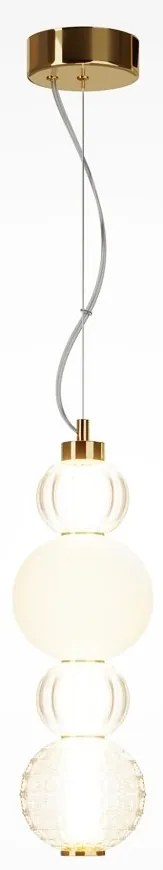Pendul LED design modern Collar auriu, transparent, alb