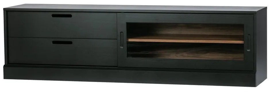 Comodă TV neagră din lemn de pin 180x50 cm James – WOOOD