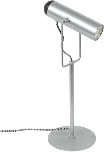 Lampa birou argintie din metal Marlon Galvanised Zuiver
