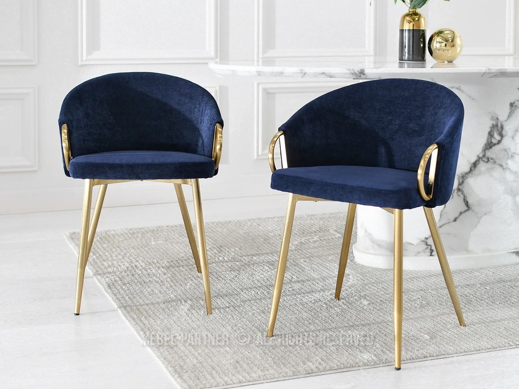Scaun Carma K (albastru marin + auriu). Promo -8%. 1110996