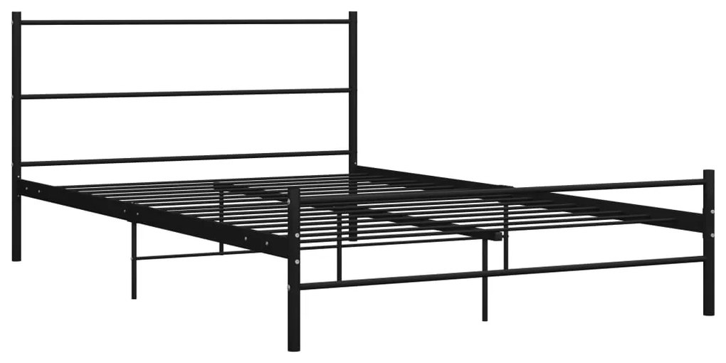 286497 vidaXL Cadru de pat, negru, 140 x 200 cm, metal