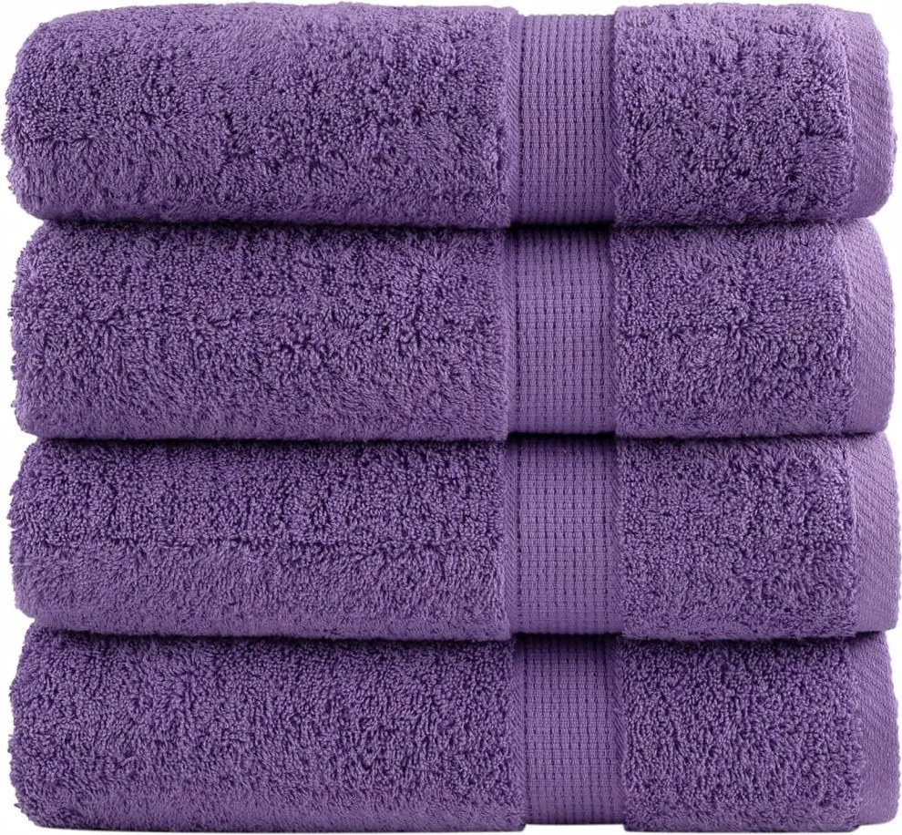 vidaXL Prosoape de mâini premium SOLUND 4 buc. violet 50x100 cm 600gsm