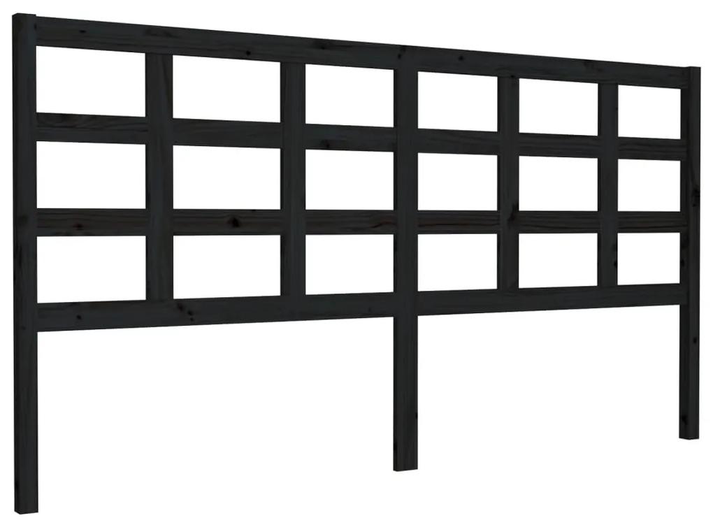 817909 vidaXL Tăblie de pat, negru, 185,5x4x100 cm, lemn masiv de pin
