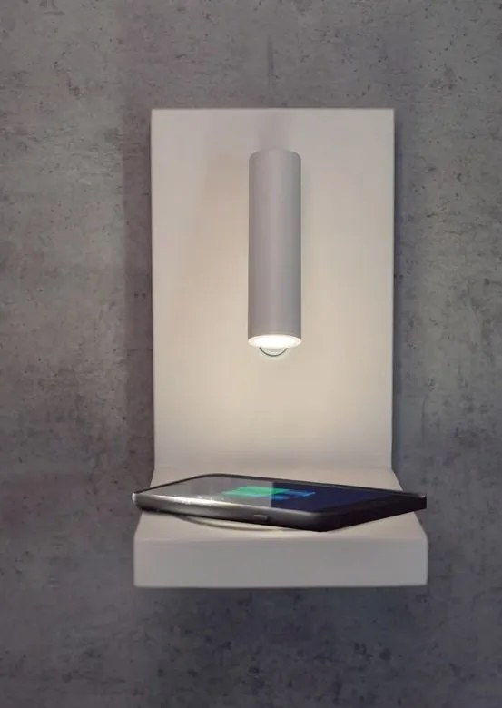 Aplica cu reader LED, incarcator wireless ZANZIBAR negru