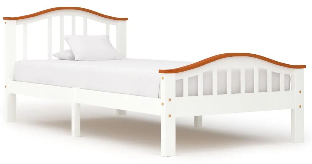 283341 vidaXL Cadru de pat, alb și stejar, 100 x 200 cm, lemn masiv de pin