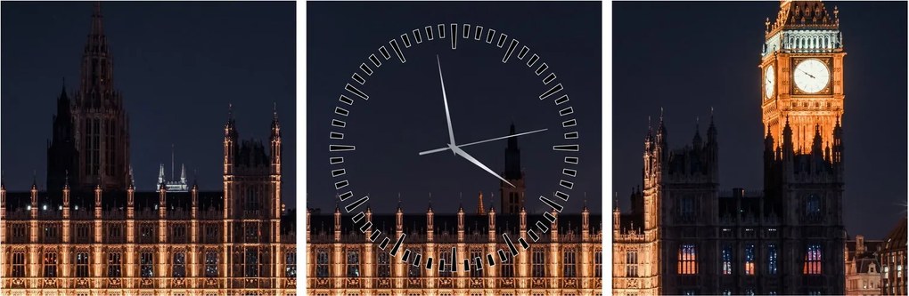 Tablou cu Big Ben din Londra (cu ceas) (90x30 cm)
