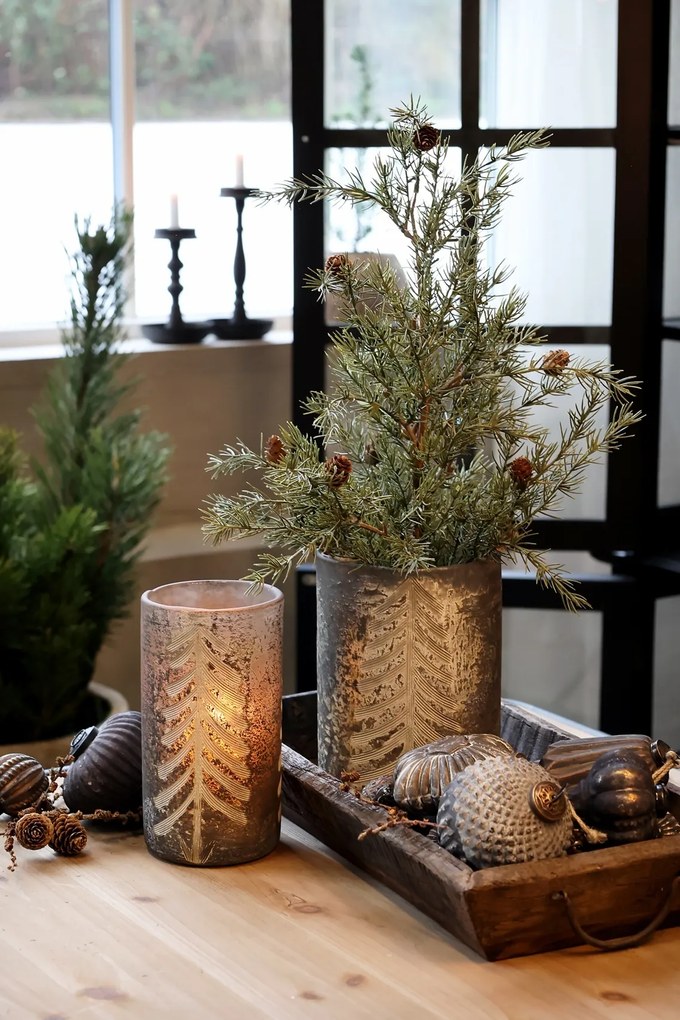 Tavă decorativă din lemn reciclat cu mânere metalice, H7/L49/W26 cm, "Grimaud"