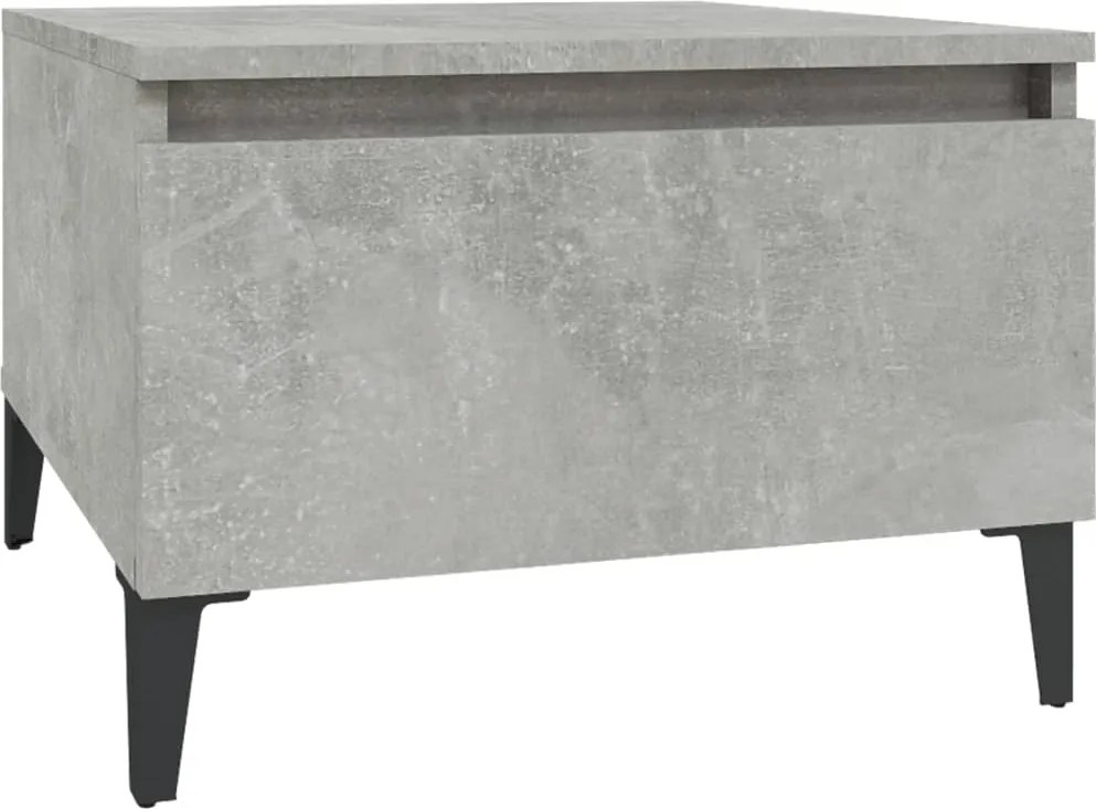 vidaXL Masă laterală, gri beton, 50x46x35 cm, lemn compozit