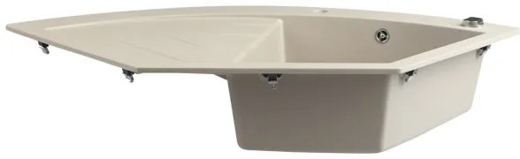 Sapho - Chiuvetă de colț pentru bucătărie 114x57,5 cm granit/bej