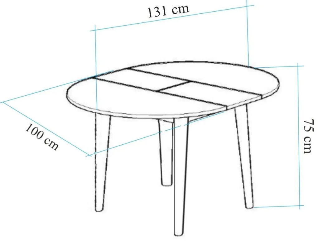 Masă de sufragerie Oliver Oak White