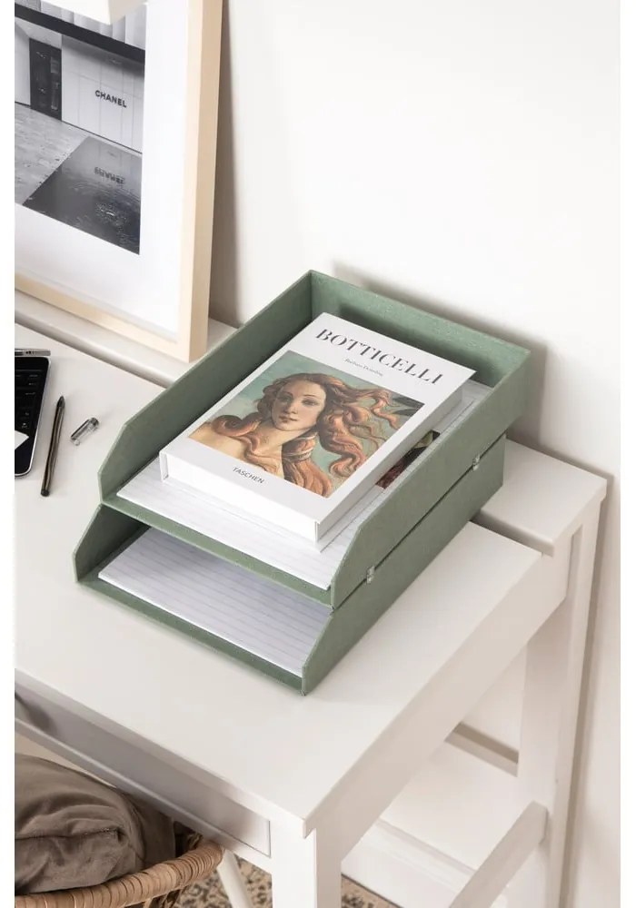 Organizatoare verzi pentru documente 5 buc. din carton Holger Canvas Paper Laminate – Bigso