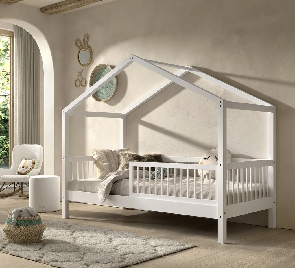 Set FORREST BEECH format dintr-un Pat copii Vipack (90 x 200 cm) și o bară de siguranță.