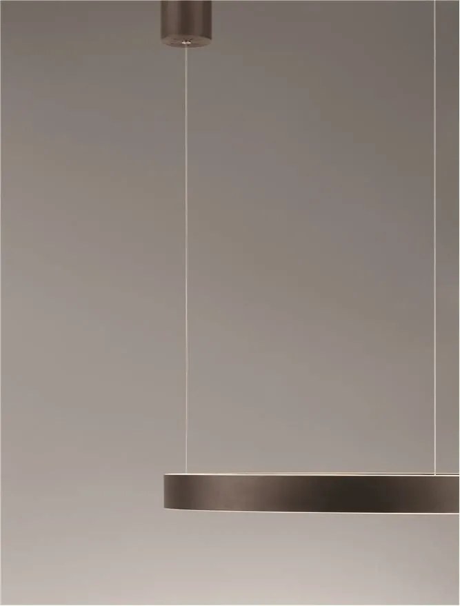 Lustra LED circulara ELOWEN 60cm, maro