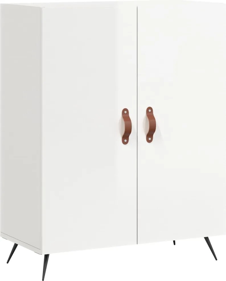 vidaXL Dulap, alb extralucios, 69,5x34x90 cm, lemn compozit