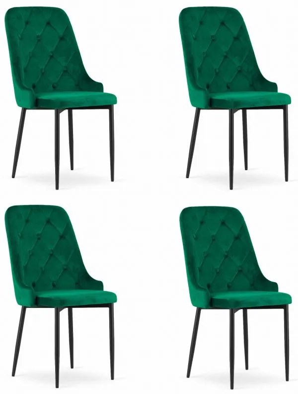 Scaun Bucatarie Si Dining CAPRI Catifea Verde x4Buc