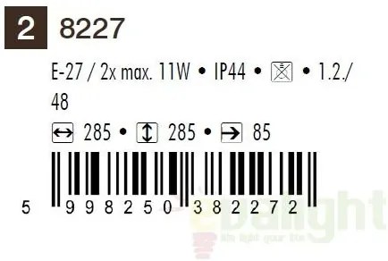 Aplica de perete, Plafonier exterior IP54, dim.28,5x28,5cm, Stuttgart 8227 RX