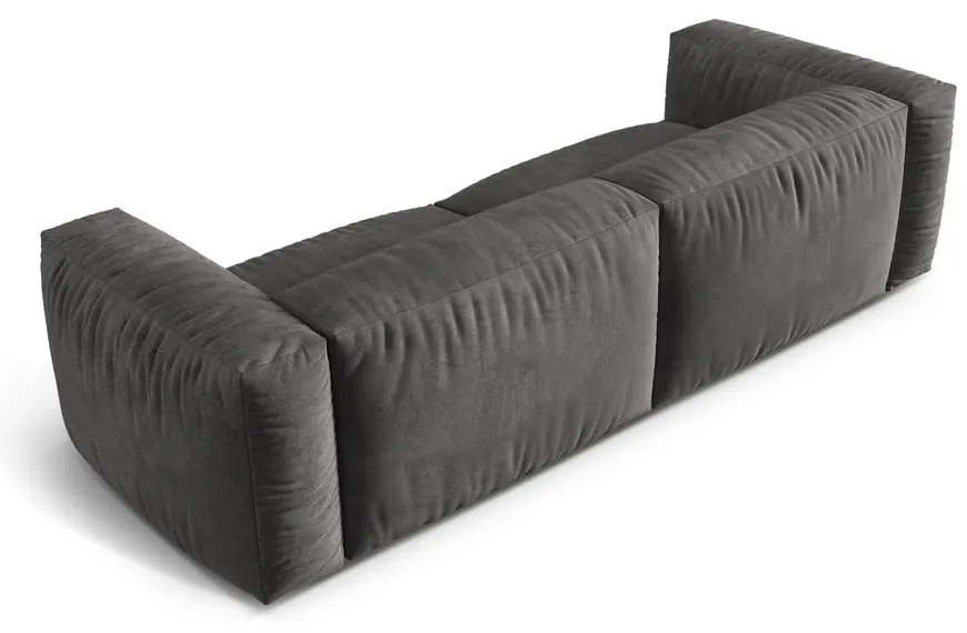 Canapea modulară gri cu tapițerie din catifea 240 cm Martina – Micadoni