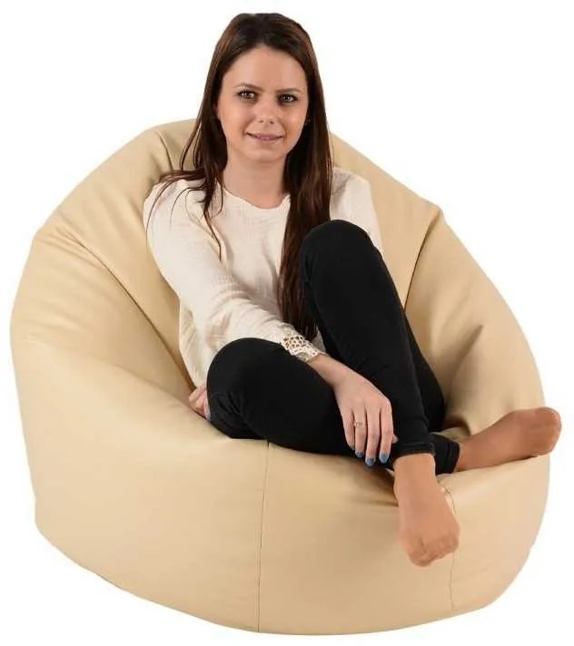 Fotoliu Relaxo XL , Material Piele ecologica - Nude