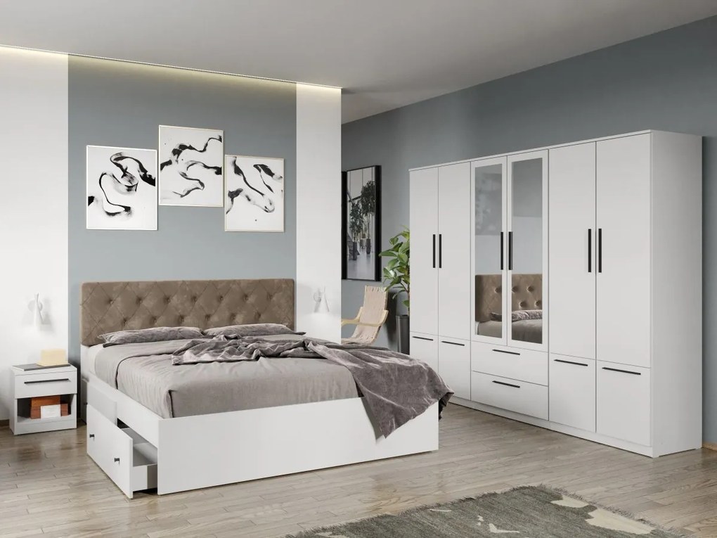 Set mobila dormitor 4 piese Alb Levi C16