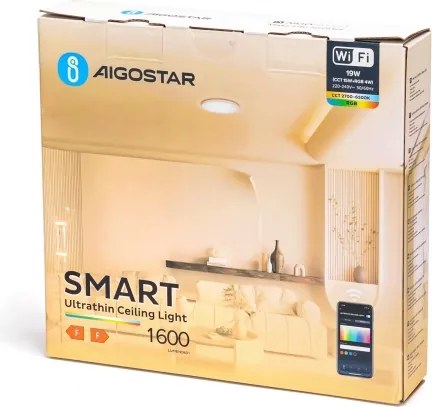 Plafonieră LED RGBW dimabilă Aigostar LED/19W/230V 2700-6500K Wi-Fi