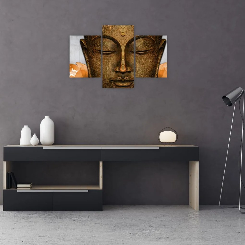 Tablou cu statuie cu detaliu a feței (90x60 cm)