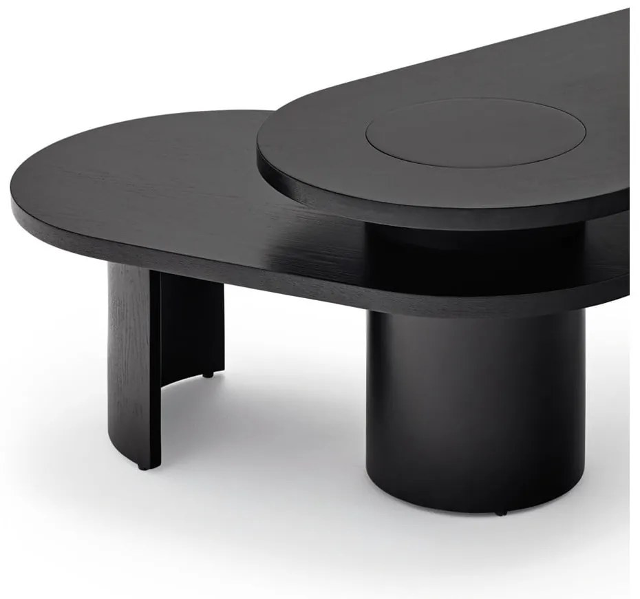 Măsuță de cafea neagră în decor de frasin 120x50 cm Nori - Teulat