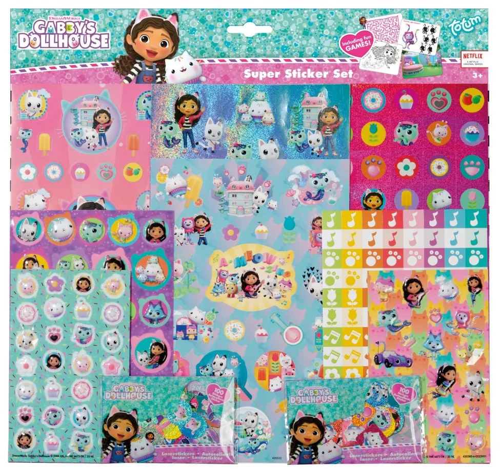 Gabby&#039;s Dollhouse Cats Set super abțibilduri cu joc
