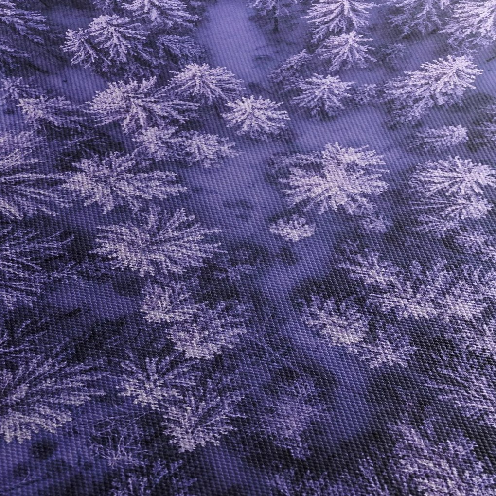 Tablou cu copacii înzăpeziți (cu ceas) (90x30 cm)