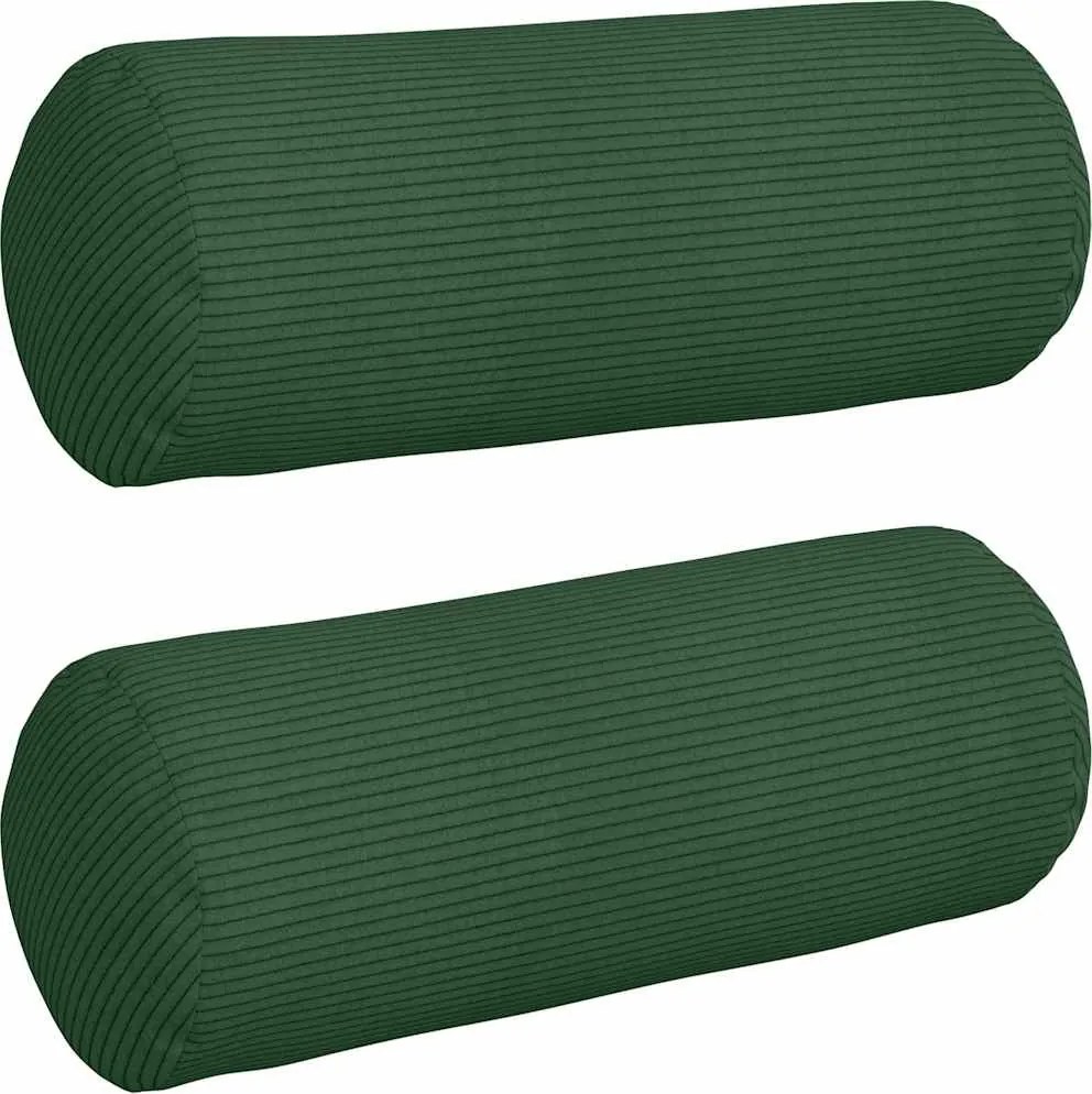 vidaXL Perne Bolster 2 pcs Verde închis Ø 15 x 40 cm