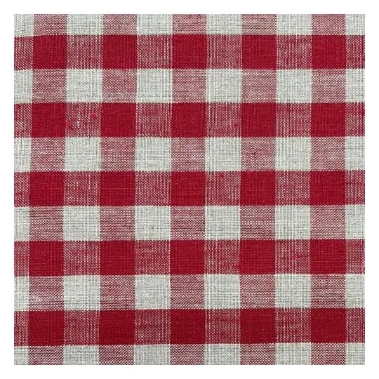 Șorț din in Red Gingham – Linen Tales