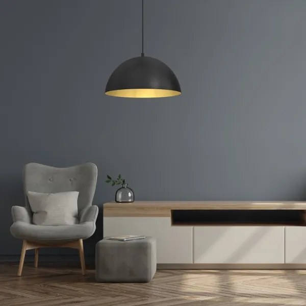 Lustră pe cablu BETA 1xE27/60W/230V d. 35 cm neagră