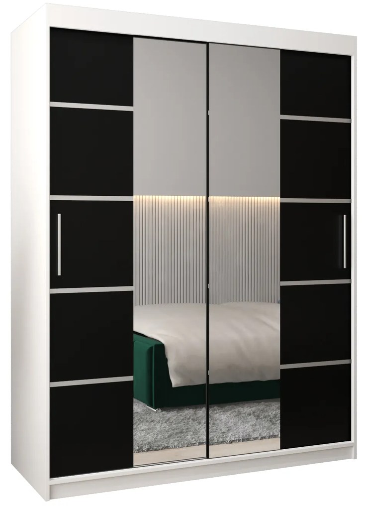 Dulap de haine 150 cm Verika 4 150 (alb + negru). 1064277