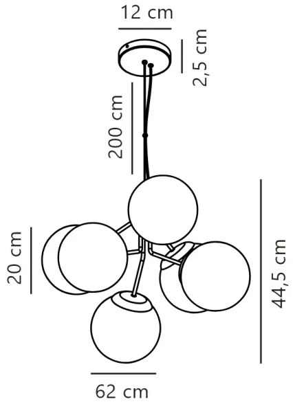 Lustră pe cablu Nordlux IVONA 6xE27/28W/230V negru