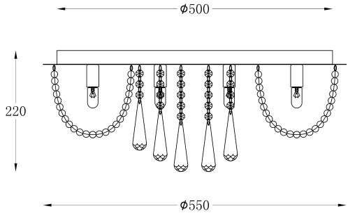 Plafonieră Zuma Line 19157L SENSI 8xG9/25W/230V d. 55 cm argintiu