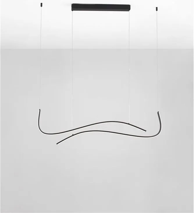 Lustra neagra liniara cu iluminat LED CCT BRIO