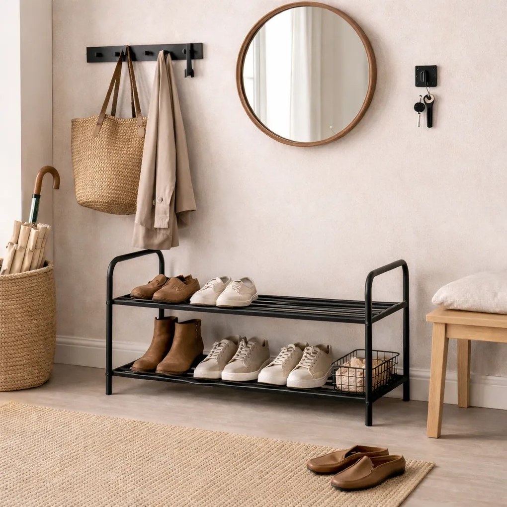 Suport metalic pentru pantofi Patrick, 91 x 38,5 x35 cm