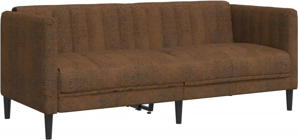 vidaXL Canapea, 2 locuri, maro, piele întoarsă ecologică