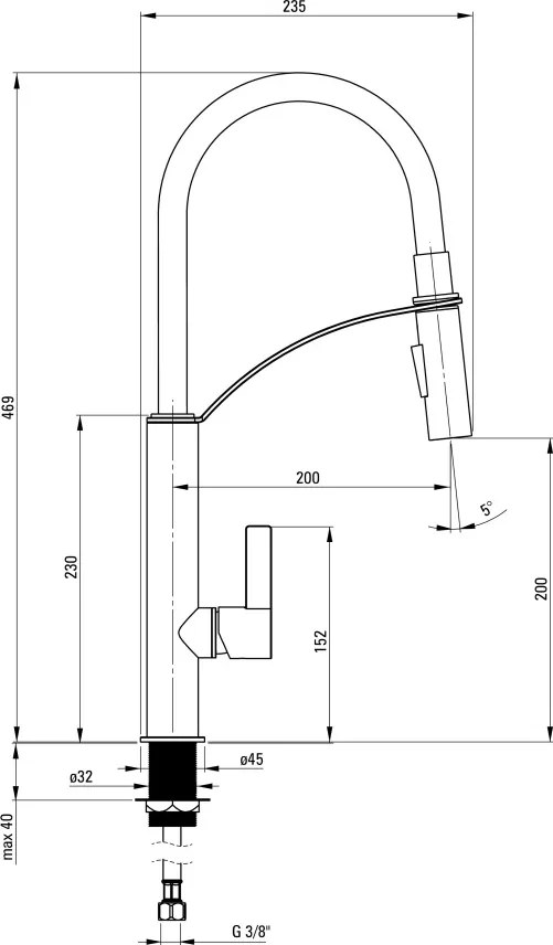 Gerbera Baterie pentru bucătărie, cu pipă elastică - 2 Funcții Finisaj: Crom BGB_W720