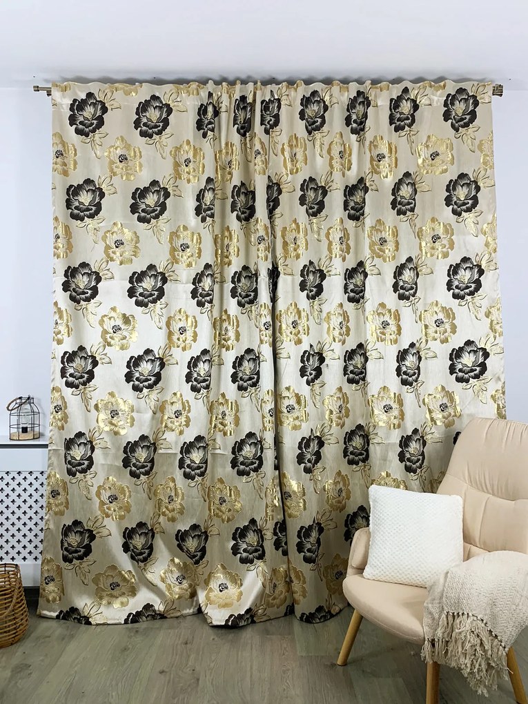 Draperie Blackout Flori negre