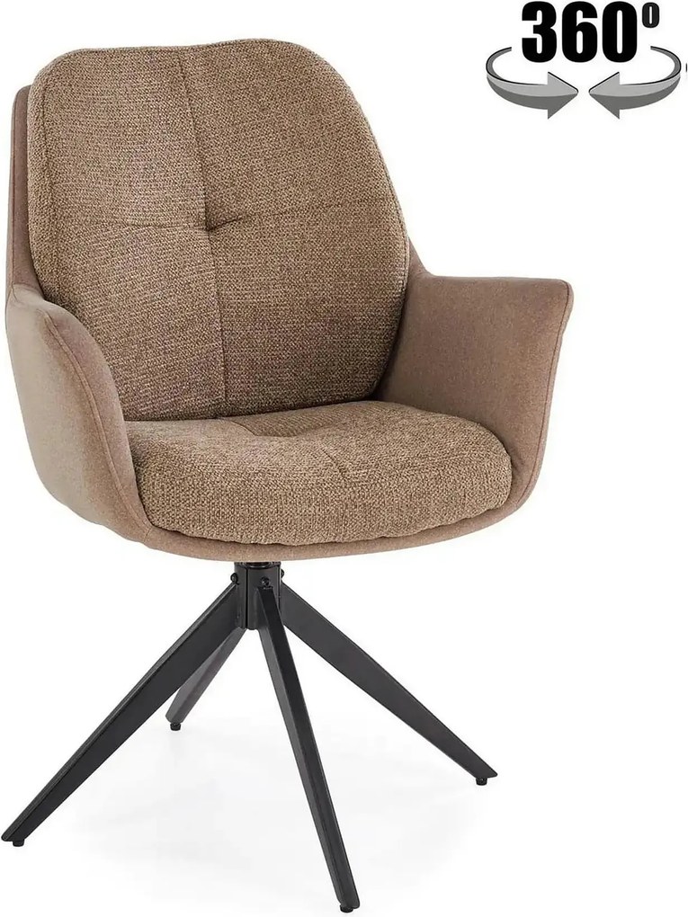 Scaun K591, maro/negru, stofa clasica/otel, 65x73x94 cm