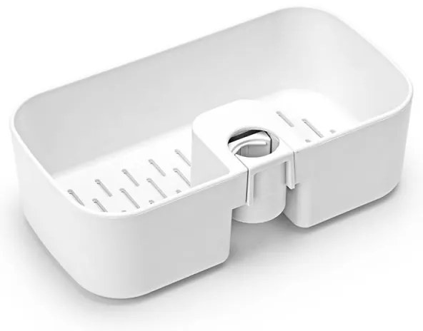 Organizator de duș Brabantia ReNew 1004187, 7.5x13.3x24.4 cm, Fund cu găuri de apă, Rezistent la coroziune, Alb
